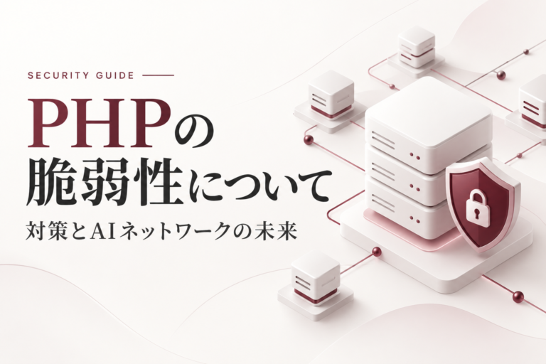 PHPの脆弱性について、対策とAIネットワークの未来を解説する記事のアイキャッチ